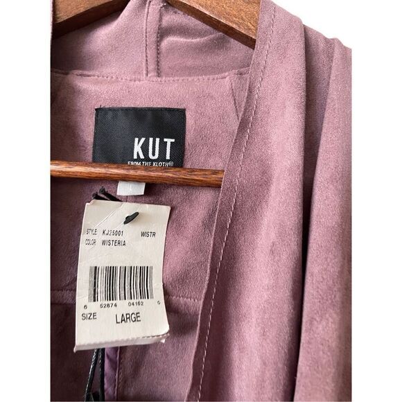 Kut from the Kloth Tayanita Faux Suede Jacket in Wisteria size L NWT - Picture 7 of 13